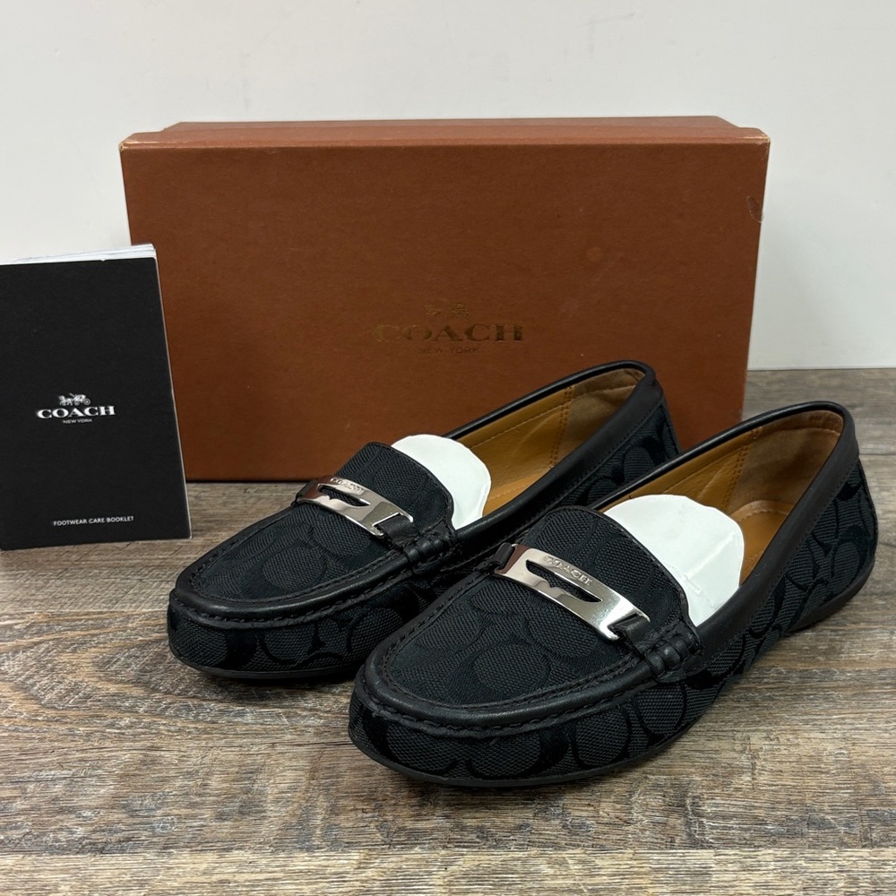 Coach “Olympia” Signature Canvas Driver Loafers (Size 7B)